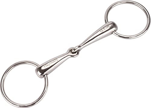 Equinate Wassertrense Edelstahl 18mm einfach gebrochen 11,5cm - Anatomisch geformtes maulfreundliches Gebiss mit sanfter Einwirkung - Lasergravierte Größenangabe