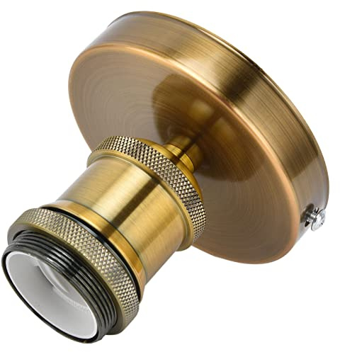 Pssopp Vintage E26/E27 Lamp Socket - Exposed Installation Bulb Bar Retro Ceiling Lampholder Screw Mouth Holder - 100/240V Accessories - Pub Light Holder with E27/E26 Base