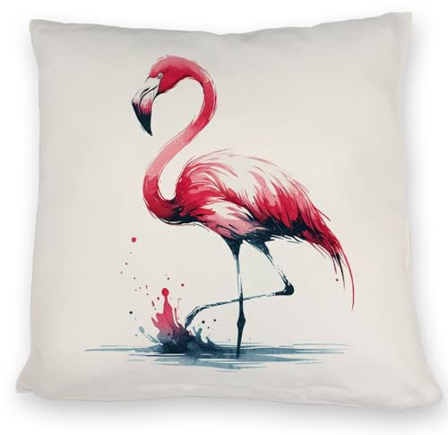 speecheese Rosa Flamingo Kissen Exotisches Pink Vogel Deko-Kissen rosa Gefieder Lange Beine Tropischer Schnabel Flamingo Charme