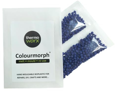 Thermoworx Colourmorph. Termoplastica modellata a mano multiuso, fusa, stampata e riutilizzabile Blu
