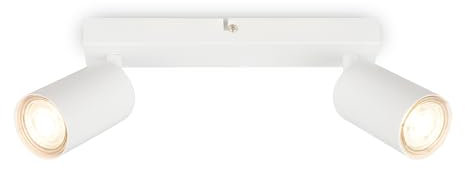 BRILONER - Deckenlampe schwenkbar, GU10 Fassung, max. 9 W, Deckenleuchte, Lampe, Wohnzimmerlampe, Schlafzimmerlampe, Küchenlampe, Deckenstrahler, Deckenbeleuchtung, Flurlampe, 25,5 cm, Weiß