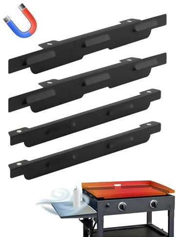 Paravento per piastra Black-Stone da 91,4 cm, in acciaio inox, parabrezza magnetico, protezione contro la fiamma Pro-tect per mantenere il calore, compatibile con cappottina e ripiano laterale