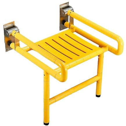 Asiento De Ducha Abatible con Reposabrazos,Asiento Ducha Pared Montada,Silla Antideslizante Plegable Cuarto Baño Taburete Ducha Hogar,Silla Ducha Plegable para Mayor Embarazado Discapacitado B