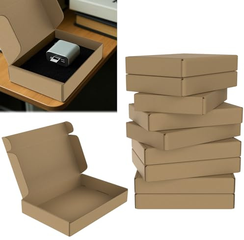UISEBRT 20 pezzi di scatole di imballaggio, scatola pieghevole in cartone ondulato per spedizione di merci, scatola regalo, cartone marrone Maxibrief, scatola per documenti per la spedizione di