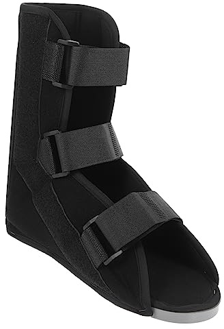 VALICLUD Ankle Fixation Rehabilitation Shoe Adjustable Support for Sprains Composite Cloth T-Shoe Black Size L for Foot Drop Recovery and Walking Stability