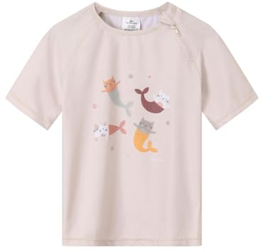 Monnëka Rashguard Enfant Manches Courtes pour Plage et Piscine | Rashguard manches courtes pour enfants. Confortable, facile à enfiler. Pour plage, piscine et sports d'eau.