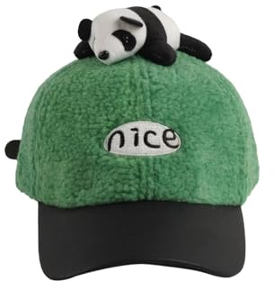 Generisch Gorro de béisbol para niños y niñas, gorro de béisbol suave para niños, con bonito para casco, gorro cálido para niños pequeños, gorro de invierno, gorro de pompón, verde, 3-8 años