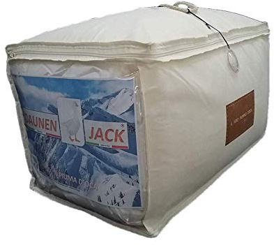 Edredón/Relleno de plumón de ganso 4 Estaciones Duo nórdico natural de plumón de ganso 100%, blanco Siberia Anti Acaros–Grapas de cal.3+2, 250x200cm-Cama 160/180