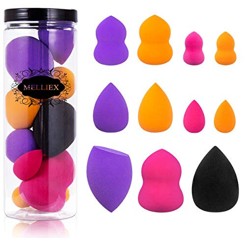 Makeup Sponge Blender Set, 11pcs Beauty Blender Foundation Blending, Flawless for Liquid Cream and Powder, Multi-Coloured Cosmetic Applicator Puff