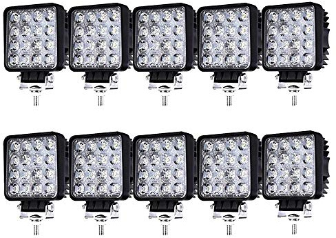 Sonnewelt LED Arbeitsscheinwerfer,Rechteck Zusatzscheinwerfer,IP67 Wasserdicht 12V 24V LED Scheinwerfer für LKW,Offroad, SUV, ATV,traktor Rückfahrscheinwerfer(10 X 48W)