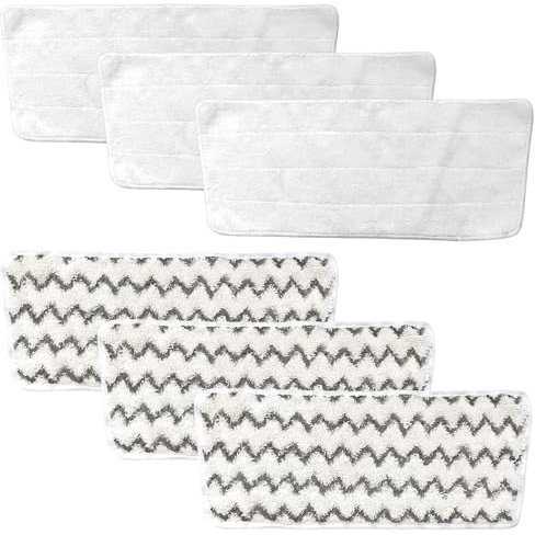 6 Stück Dampfreiniger Ersatzbezüg Mikrofaser-Bodentücher, Ersatztücher für Vileda Dampfreiniger XXL, Microfasertücher Vileda Steam PLUS XXL Dampfreiniger Zubehör Reinigungstuch(3 Grau+3 Weiß)