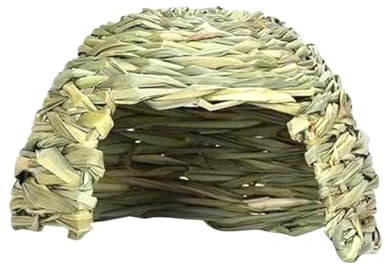 JISADER Grasversteck für Kleintiere, Heubett, Grashaus für Kaninchen, Kaninchenstrohnest für Kleintiere, 21cmx14cm