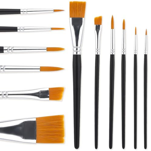 Dimeho Gesichtsmalpinsel-Set 6pcs Künstlerpinsel Set Profi Künstlerpinsel für Körper und Gesichtsbemalung Body-Art-Make-up-Set für Acrylmalerei Gouache Aquarell Halloween Karnevals Schminke Cosplay