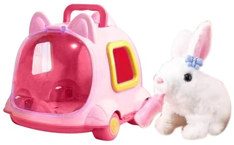 Nixiara Peluche Robot Pets – Juego De Cuidado De Mascotas para, Juguete Eléctrico Interactivo para con Animales de Peluche | Simula Un Biberón Y Peine Incluidos, Un Perro Robot, Un