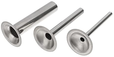 IMIKEYA 3 Pcs Tubes à Poussoir à Saucisse En Acier Inoxydable - Entonnoirs De Remplissage De Saucisses Taille 6 Et 8 Pour Hachoir à Viande Et Broyeur à Viande - Outils Manuels De