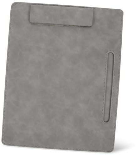 KICHOUSE Pizarra para Conferencias A4 Rígida Gris, Portapapeles con Base de Papel Resistente y Clip Fuerte, Ligero y Portátil para Oficina, Escuela y Uso Profesional