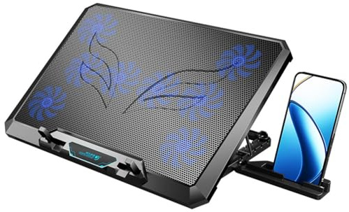 Iyalezirk Base di Raffreddamento per Laptop con 8 Ventole di Raffreddamento Ventola di Raffreddamento per Laptop Luci Supporto di Raffreddamento per Notebook con 5 Altezze Regolabili