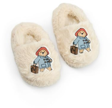 Paddington Bear Unisex Kids Cream Slip On Loafer Slippers | Fluffy Indoor Lounging Footwear | Soft Character Slippers for Relaxing at Home Bear Merch - 5 UK Child