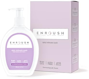 ENROUSH Intimate Wash for Women | 95% Natural, pH-Balanced Feminine Wash | Soothing Daily Cleanser for Sensitive Skin with Propolis, Neem & Tribulus | Dermatologist & Gynecologist Approved, 200 ml