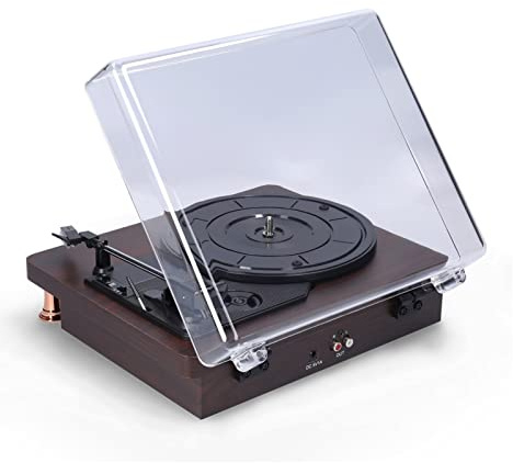 Giradischi in vinile retrò con coperchio antipolvere Giradischi in stile nostalgico classico Giradischi 33/45/78 giri/min Grammofono Fonografo