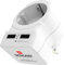 SKROSS | 1.500280 | EUR to UK 2USB | Adattatore da Viaggio presa Europa verso UK, caricatore USB 2 porte 2,4 A - Tensione e Potenza 100V - 1500 W/250 V - 3750 W - Protezione Anti Scossa, Bianco