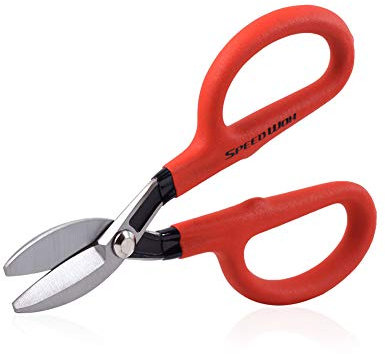SPEEDWOX Tin Snips Straight Pattern Tinners Snips Flat Blade Tin Snip with Comfort Grip Heavy Duty Professional Tin Cutting Shears 8 Inches