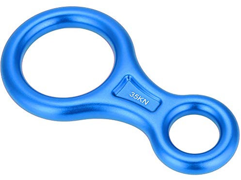 Alomejor 35KN Rope Descender Climbing 8 Ring Rope Descender Climbing Descender Ring Abseilring Climbing Gear(Blau)