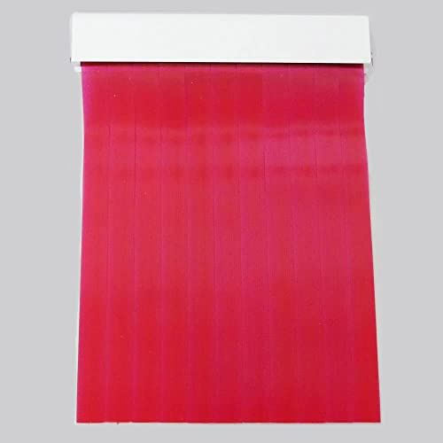 Cortinas Exterior Puerta de Tiras | Material Plástico PVC y Barra Aluminio | Ideal para Terraza y Porche | Anti moscas (ANCHO 90cm X 230cm ALTO, ROJO TRANSLÚCIDO)