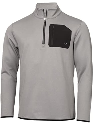 Calvin Klein Mens Delta Golf Sweater - Silver Marl - XL