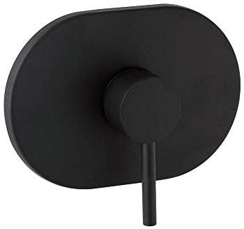 Kiamami Valentina - Rubinetto Miscelatore Incasso Doccia | Leva Monocomando | Ottone Nero Opaco | Design Moderno, Nero Opaco, Ottone