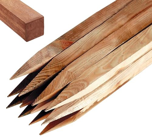 Garden Stakes by Circle of Trust, 75cm Long Wooden Stakes for Plant & Tree Support (pack of 5) - Pressure Treated Timber – 2.5cm Thickness