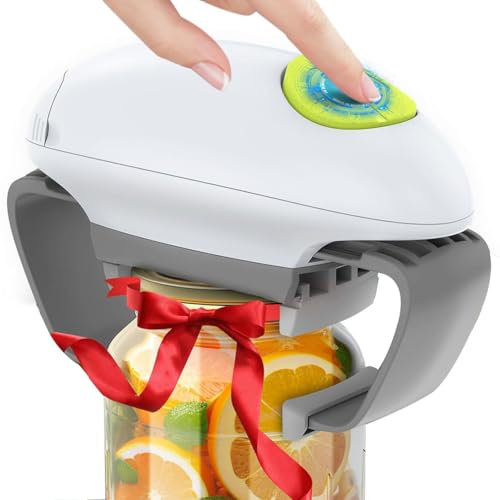 GAYAYAS Apriscatole Elettrico Jar Opener, Ristorante Can Opener, Bordo Liscio Automatica Jar apriscatole per Gli individui, l'artrite e casalinga, apribottiglie per Mani artritiche