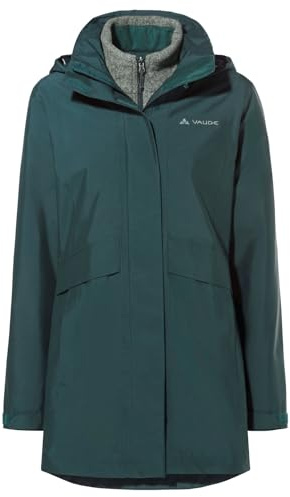 VAUDE Idris IV 3in1 Parka für Damen – Wasserdichte Regenjacke für Damen mit Fleece-Innenjacke, Wind und Regenjacke für Damen mit Ceplex Active Membran – ideal für Winter & Alltag