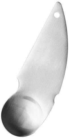 Cuillère à avocat - Cuillère à kiwi 2 en 1 en acier inoxydable - Cuillère à fruits avec bord dentelé pour kiwi, citron, orange, ustensiles de cuisine portables, cuillère à fruits, couteau à fruits,