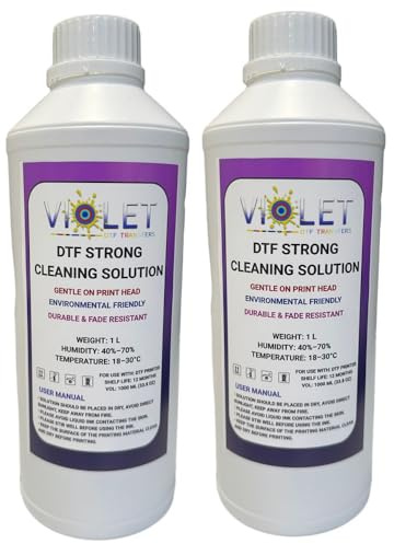 DTF Strong Printhead Cleaning Solution 2000ml – Strong Nozzle Cleaner for All DTF Printers incl. Ep-son I3200-A1, 1600-A1, L1800, TX800 – Removes Ink Residue, Prevents Clogs–For DTF Heads & Components