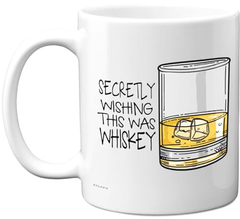 Funny Mug for Women and Men, Secretly Wishing This was Whiskey | Funny Birthday Mugs Present Gifts for Friend Family Colleague, 11oz Ceramic Coffee Humour Joke Banter Cup