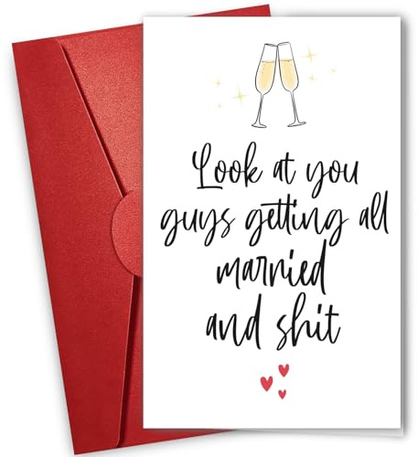 NewEleven Wedding Gifts For Couples 2026 - Funny Wedding Card For Bride And Groom, Newly Wed Gifts For Couple - Meaningful Present From Friend And Family - Greeting Card