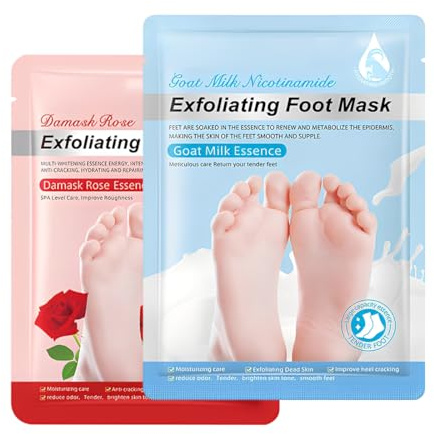 AEIXYA 2 Pares Mascarilla Pies Exfoliante, Máscara Pies Peeling, Mujeres y Hombres Quitar Piel Muerta y Callos, Aloes