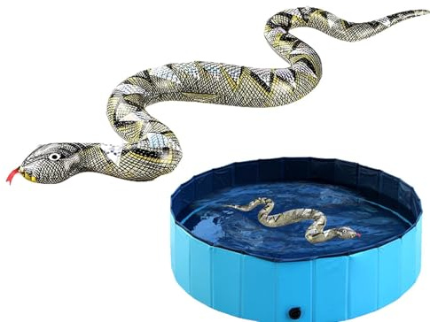 Geonoy Serpents gonflables pour le jardin – Jouet flottant pour animaux – Accessoire pour piscine, faux serpent – pour les jeux d'été, les activités familiales, les vacances à la plage, les carnavals
