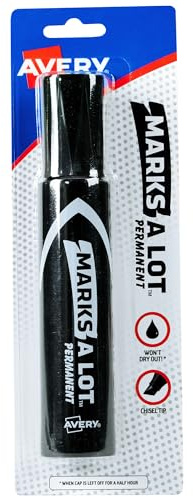 Avery Marks-A-Lot Jumbo Desk-Style Permanent Marker-Black, Chisel Tip