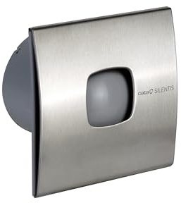 CATA Extractor Baño Silentis LN 10 INOX Frontal Extraible sin Tornillos Protector Térmico Silencioso 30 db 14x14 cm Potencia 12W Válvula Antiretorno 2300 rpm Ligero 0,64 kg Color Blanco