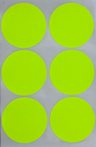 Etiketten Neon Gelb 50 mm runde Aufkleber – 5 cm Sticker 72 Stück von Royal Green
