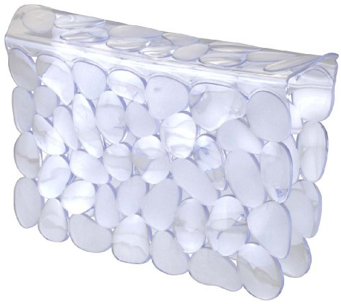 iDesign Pebblz Vinyl Sink Saddle, Glassware Protector for Kitchen, Bathroom Pots, Pans, Dishes, 11.5 x 10 - Clear