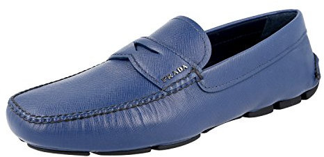 Prada Herren Blau Saffiano Leder Loafer 2DD001 053 F0216 44.5 EU/UK 10.5