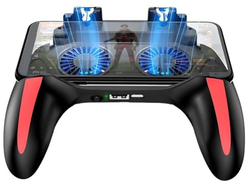 Hakeeta Mobile Phone Gamepad, Game Controller, Mobile Game Controller with Dual Cooling Fans, 2500mah / 5000mah Battery Optional, Suitable for 4.7-6.5 Inch Mobile Phones.(5000mah)