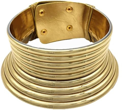 Prosy Punk, collana africana girocollo, color oro, regolabile, per le donne