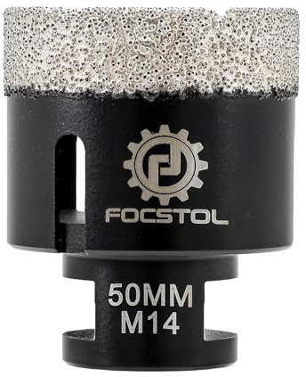 FOCSTOL Brocas Diamante - 50mm Corona Diamante para Porcelanico Baldosa Cerámica Mármol Granito Cuarzo para M14 Rosca Amoladora Angular
