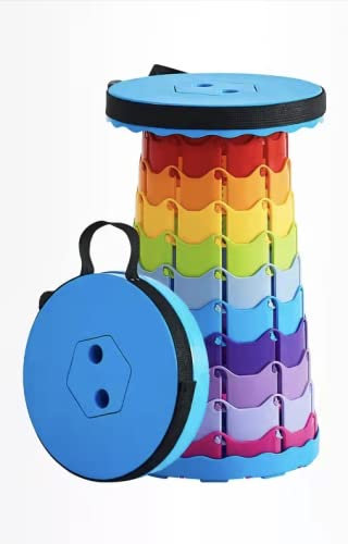 RHP Klapphocker faltbar & höhenverstellbar I tragbarer Hocker für Garten & Outdoor – Klappstuhl Campinghocker Campingstuhl Outdoorstuhl – für Camping Reisen Angeln Grillen (Bunt)