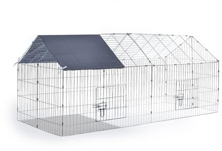 TERRE JARDIN Cage enclos extérieur grillagé 75x180cm pour Lapin, Cochon d'Inde, cobaye...