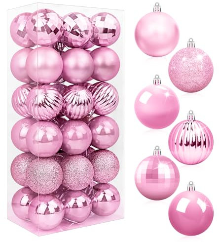 BLAZOR Kit de Décoration de Noël - 36 Boules Colorées et Styles Variés pour Sapin, Table À Manger, Guirlande - 6cm